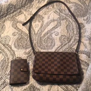 Louis Vuitton Damier Purse and Matching wallet